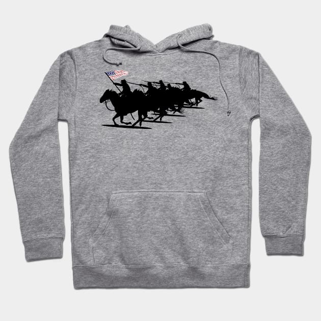 Cavalry Charge - Black Silhouette Hoodie by twix123844